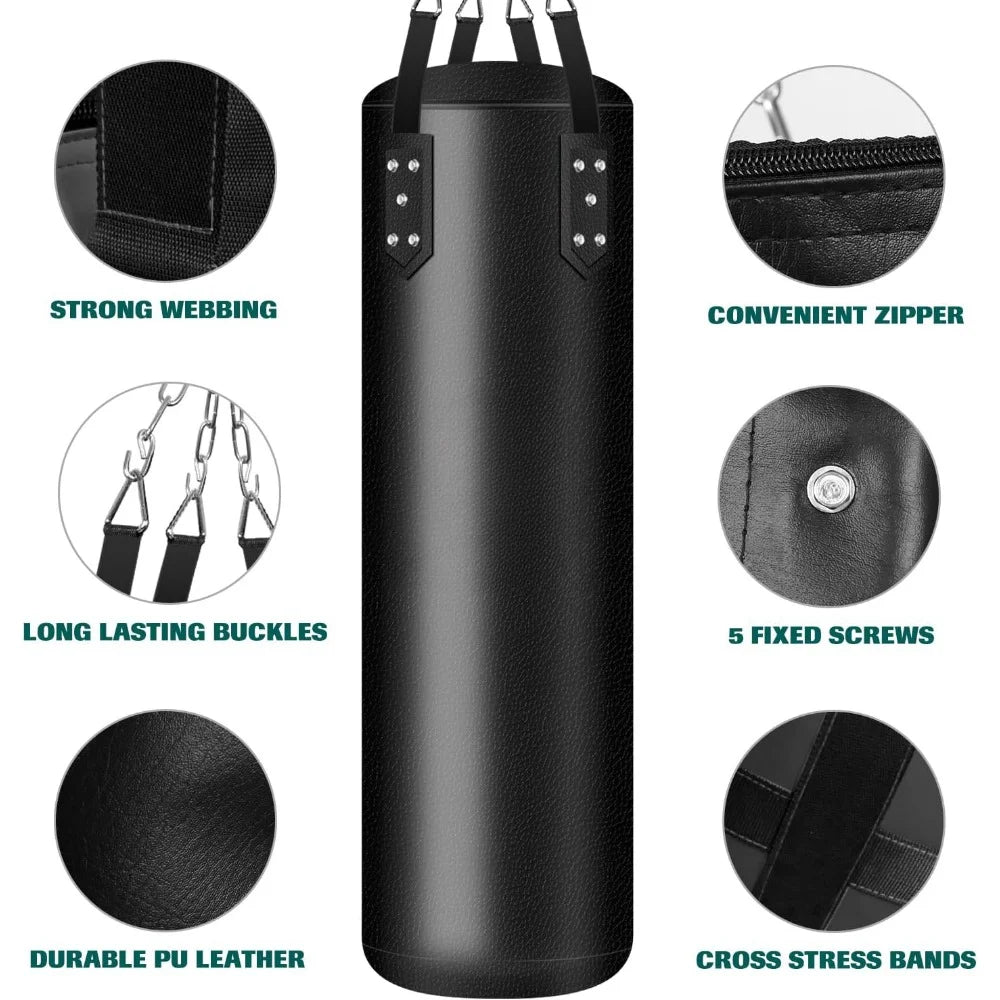 Punching Bag Set,12OZ Punching Gloves, Hand Wraps/Hanging Chains Included